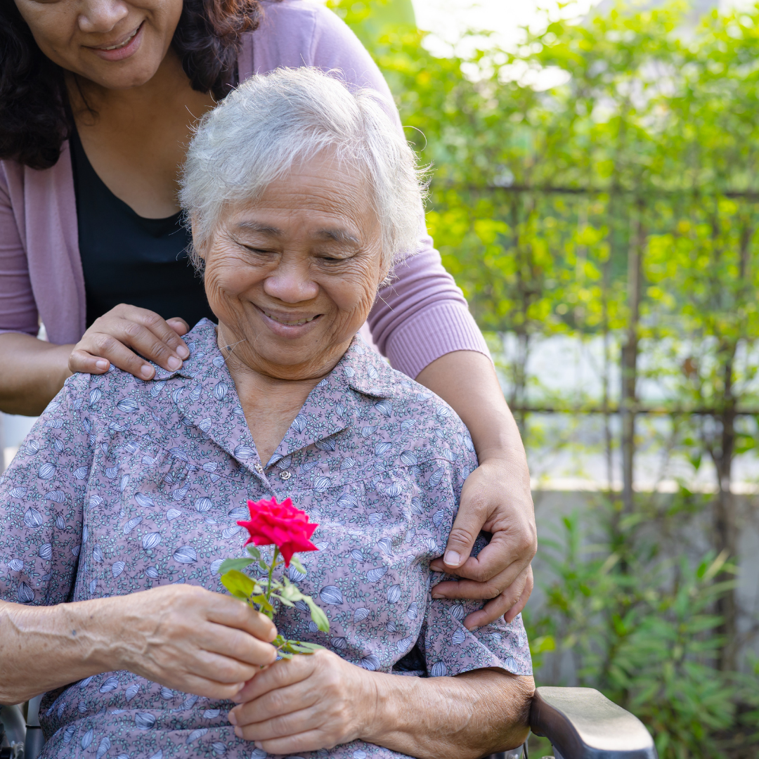 smiling person receiving care